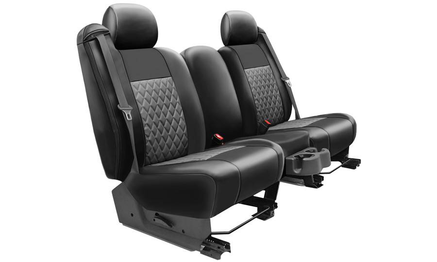 K245 Leatherette Charcoal 2-Tone Diamond Pleats