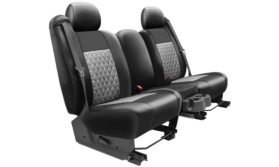 K245 Leatherette Gray 2-Tone Diamond Pleats