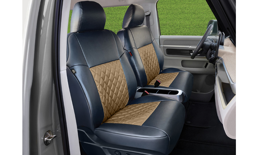 Leatherette Tan Diamond Front Seats 