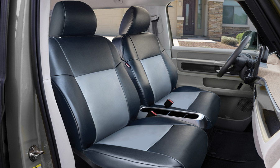 Leatherette Gray 2-Tone Front Seats 1