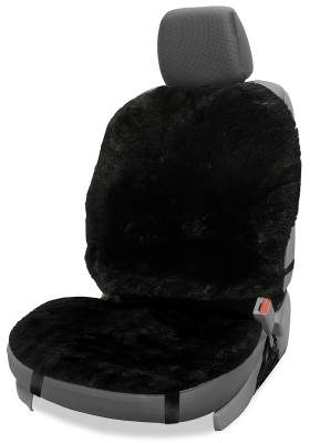 Seat Topper™ Sheepskin Topper Black Without Headrest Cover