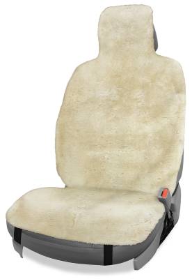 Seat Topper™ Sheepskin Topper Beige With Headrest Cover