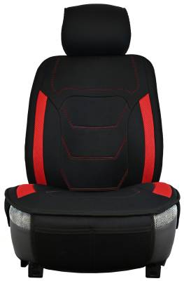 Seat Topper Comfort Cushion Black / Red (1 Seat Cover)