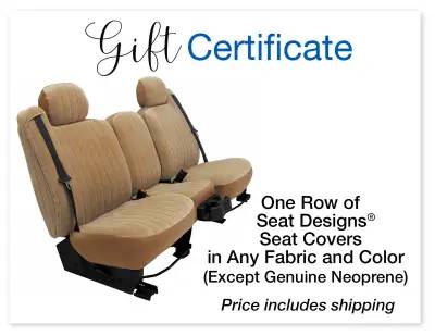 1 Row of Seat Designs Seat Covers in Any Fabric (except Genuine Neoprene) – Price Includes Shipping